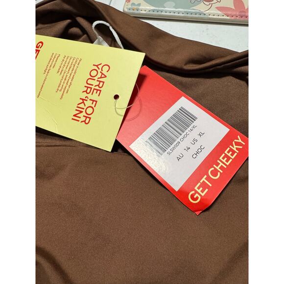 Selfie Leslie Chocolate Brown Get Cheeky Swim Bottoms XL NEW - Picture 5 of 6